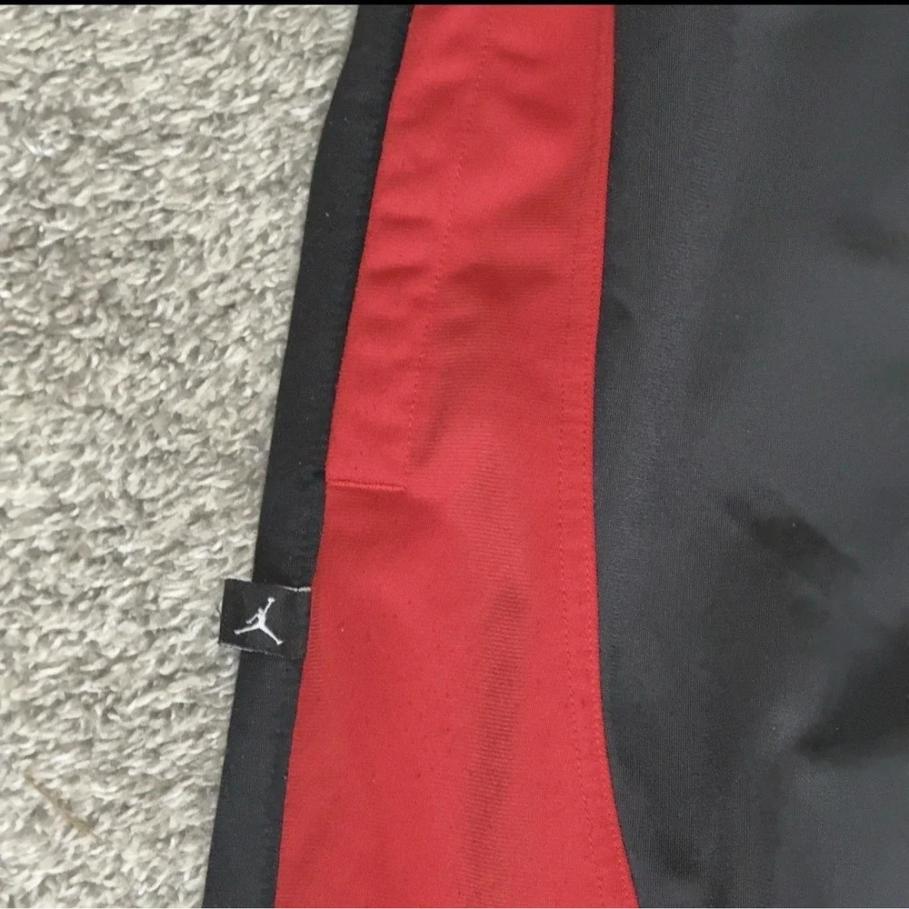 Jordan Brand Mens Colorblock Basketball Track Pants Black Red Jumpman Athletic